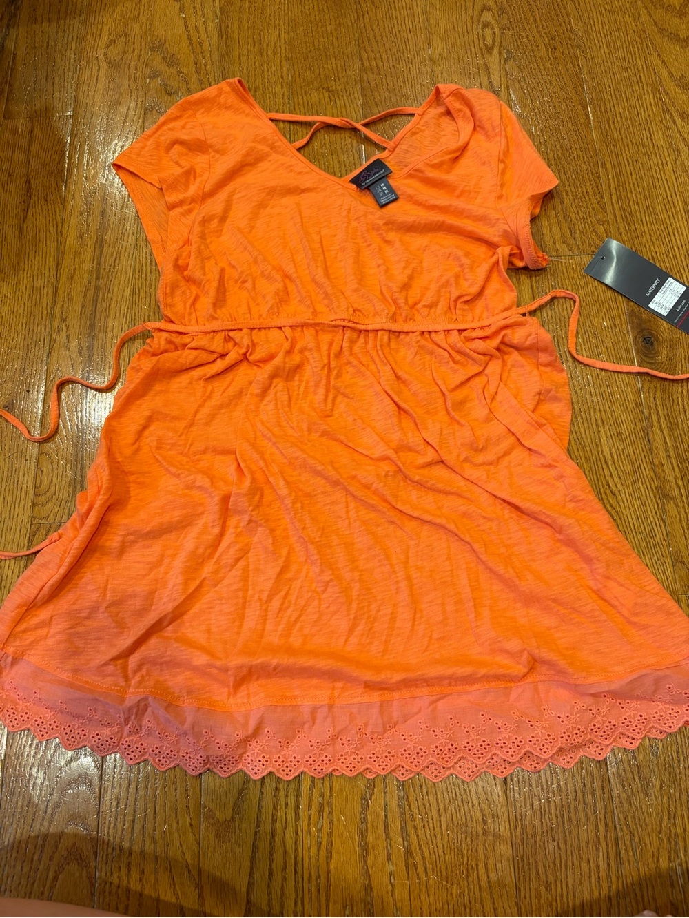 Motherhood salmon color Crisscross Top
